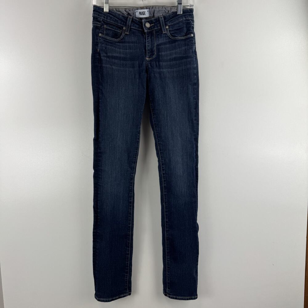 Paige Skyline Straight Blue Dark Wash Leg Denim Jeans Women's Size 27 #209149